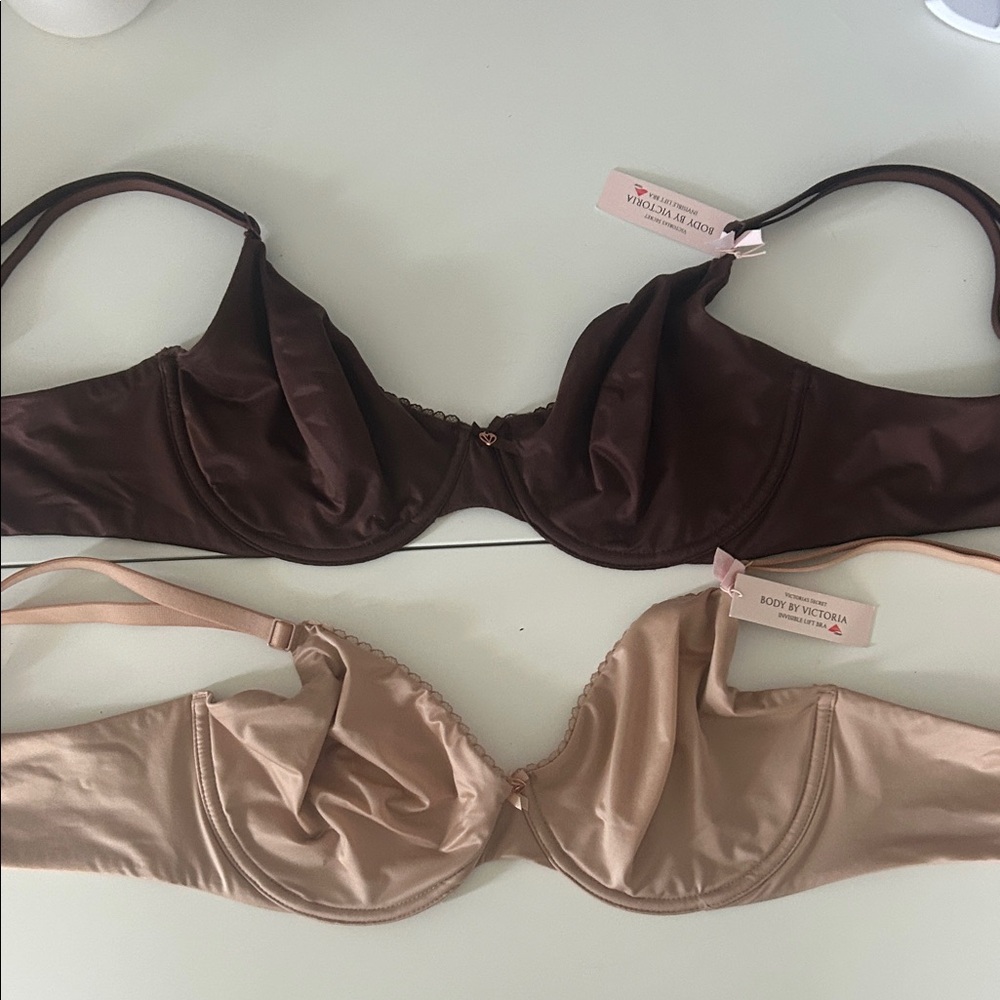 Victoria's Secret body by Victoria invisible lift bra - set of 2 nude and brown